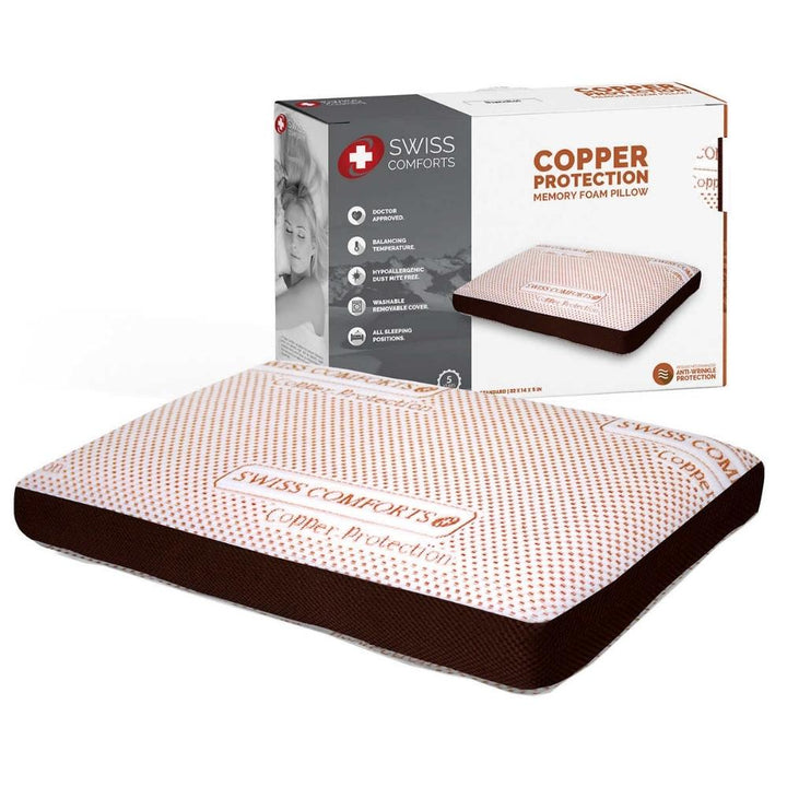 Swiss Comforts Copper-Infused Memory Foam Pillow