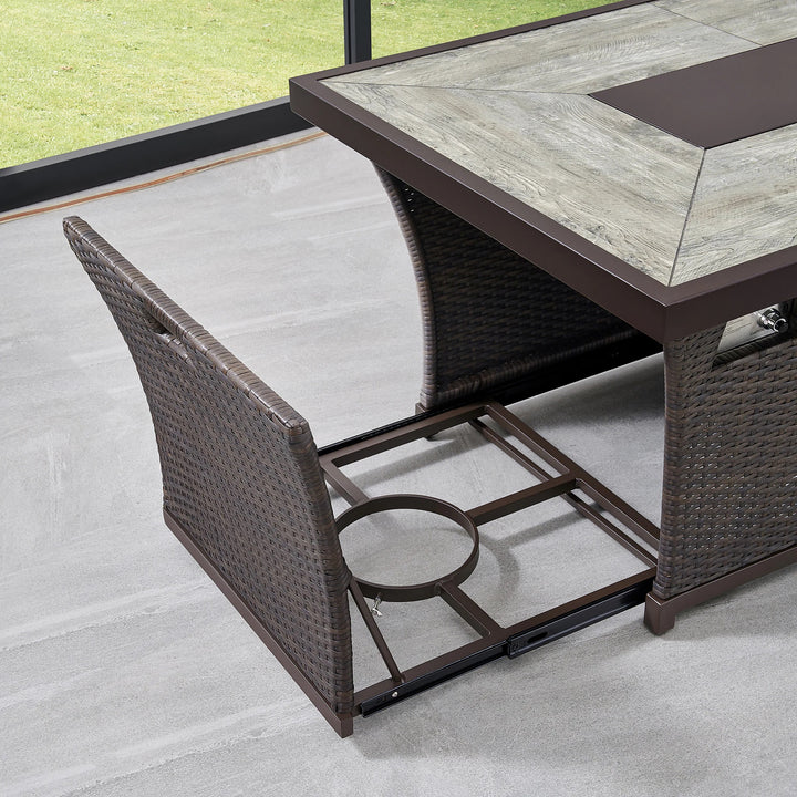 OVE - Outdoor set with “Barcelona” fire pit table