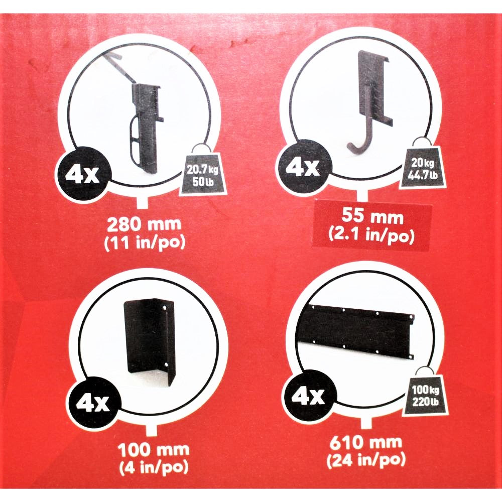 Richelieu - Wall rack for 4 bikes and accessories 