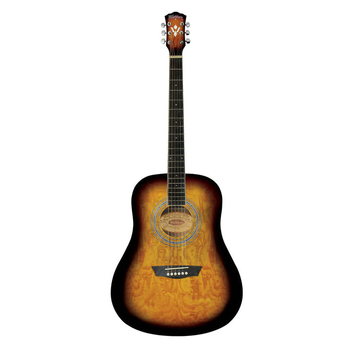 Washburn Vintage Tobacco Curly Maple Veneer Acoustic Guitar Set 