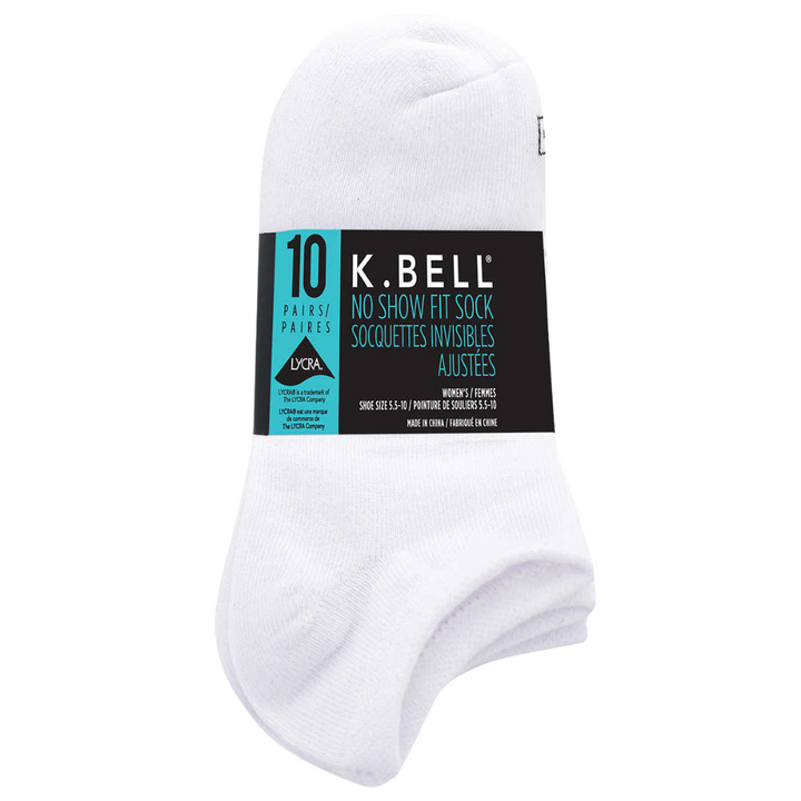 K.Bell - Chaussettes invisibles, paquet de 10 paires pour femmes