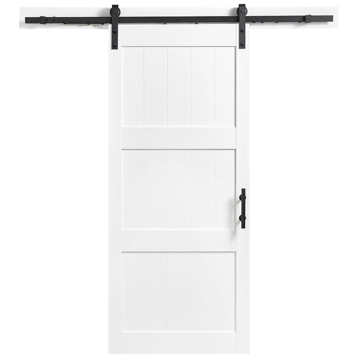 OVE White Panelled Barn Door with Hardware Kit