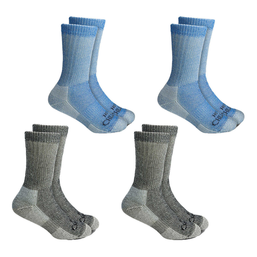 Hot Chillys Kids Hiking Socks, 4 Pair Pack