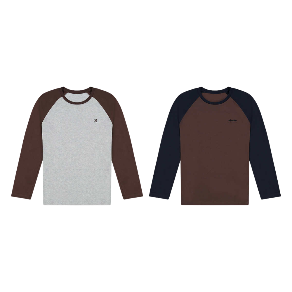Hurley - Men's Long Sleeve Shirt, 2-Pack