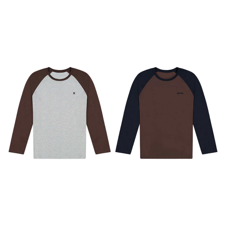 Hurley - Men's Long Sleeve Shirt, 2-Pack