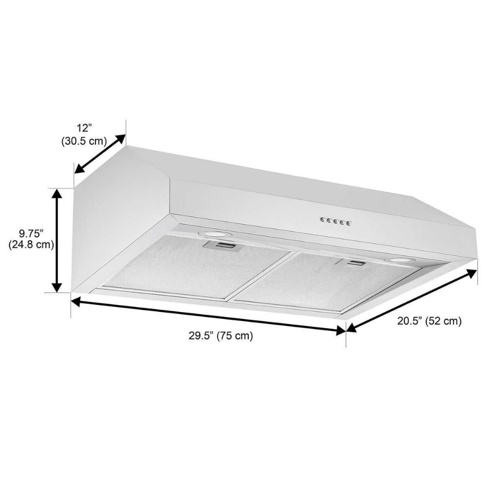 Ancona Under Cabinet Range Hood - Stainless Steel