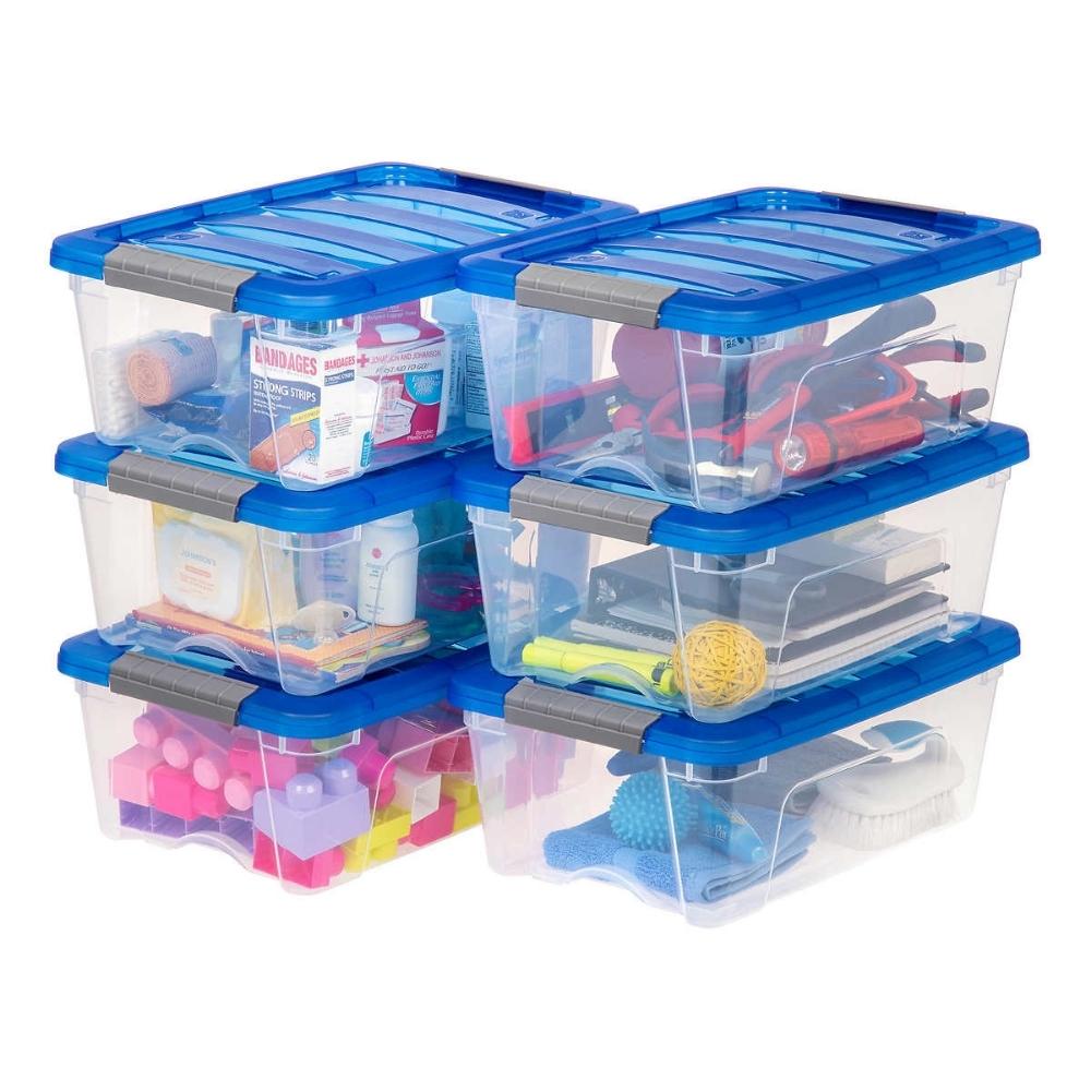 Iris - Buckle up 12.2 L clear container, pack of 6