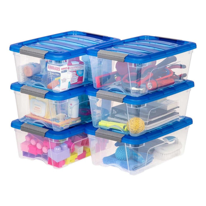 Iris - Buckle up 12.2 L clear container, pack of 6