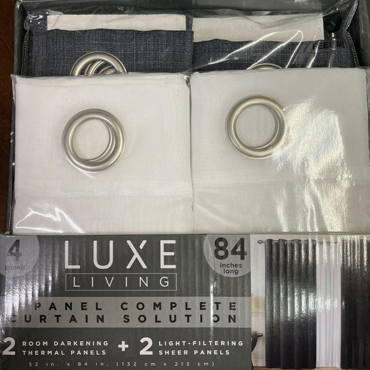 Luxe Living 4-Panel Complete Curtain Solution