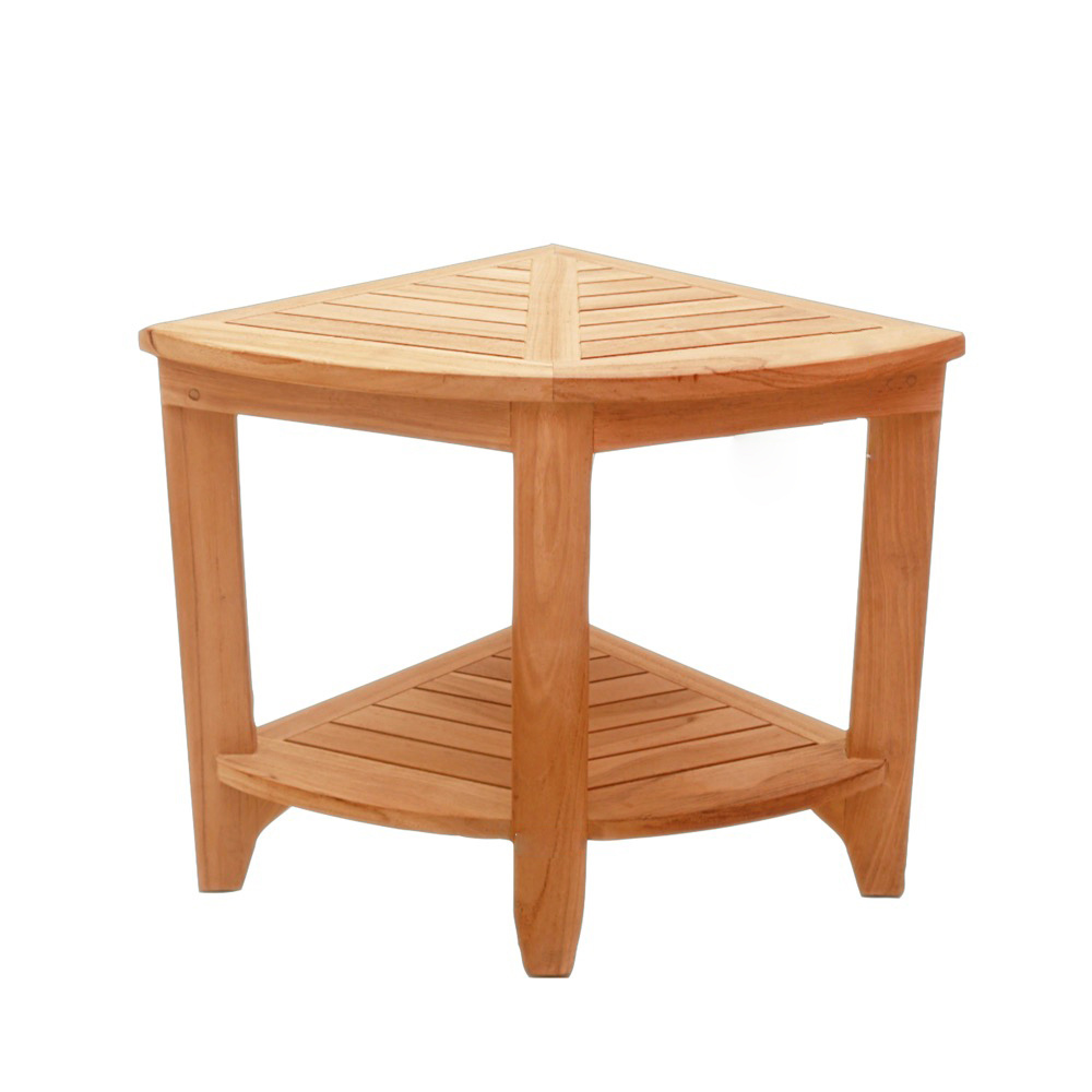 Gilda - Banc de douche en teck d'angle