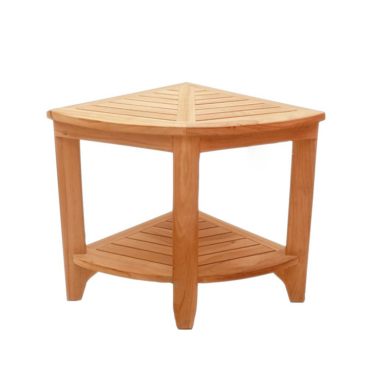 Gilda - Banc de douche en teck d'angle