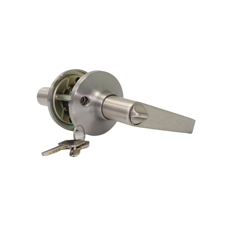 Ancona - Silhouette - Entrance door handle with Lock, brushed nickel finish