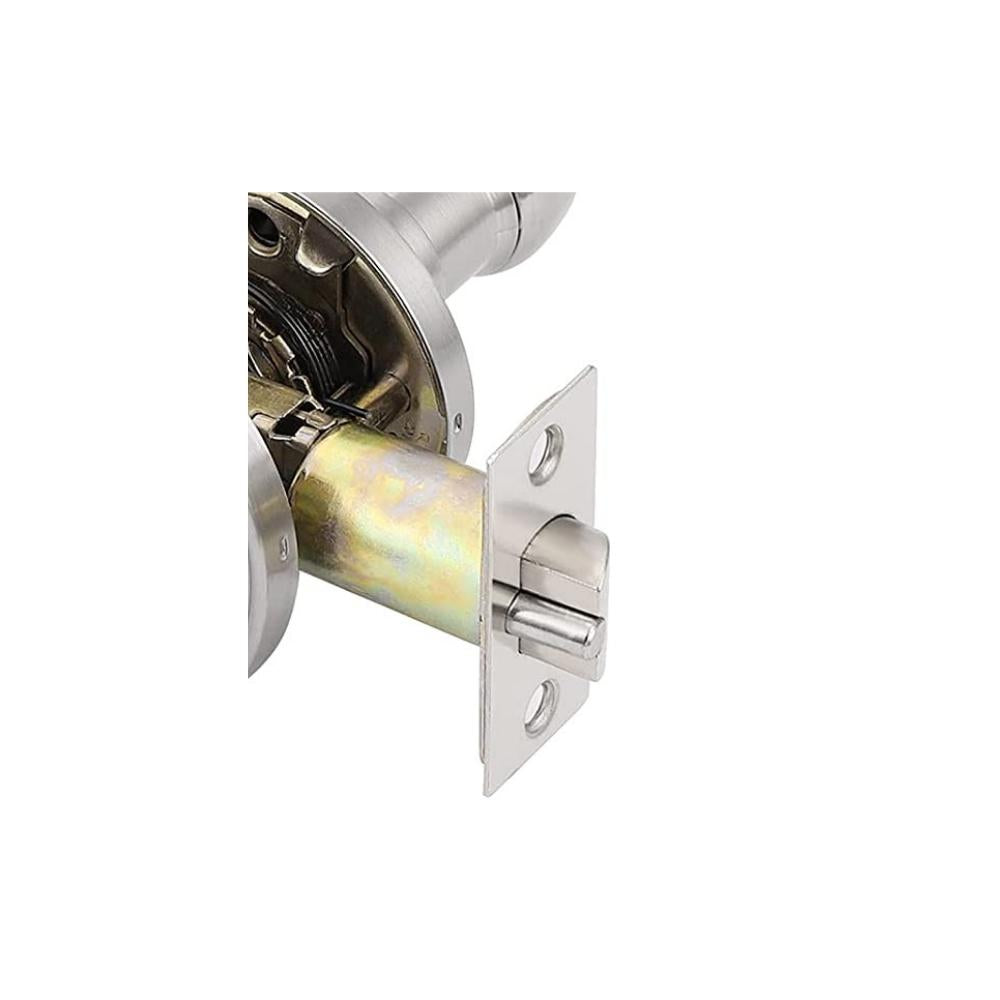 Ancona - Silhouette - Entrance door handle with Lock, brushed nickel finish