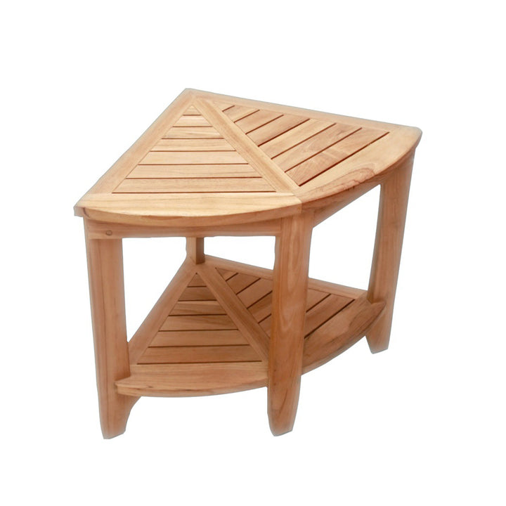 Gilda - Banc de douche en teck d'angle
